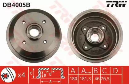 Тормозный барабан TRW DB4005B