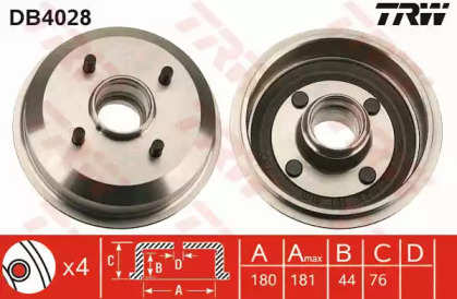 Тормозный барабан TRW DB4028