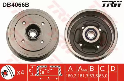 Тормозный барабан TRW DB4066B