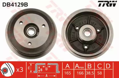 Тормозный барабан TRW DB4129B