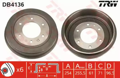 Тормозный барабан TRW DB4136