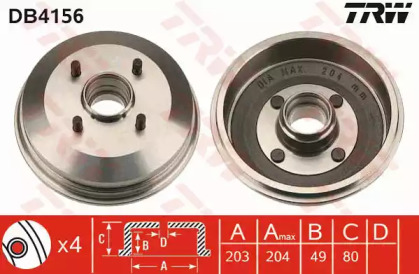 Тормозный барабан TRW DB4156