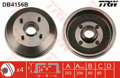 Тормозный барабан TRW DB4156B