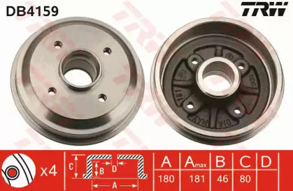 Тормозный барабан TRW DB4159