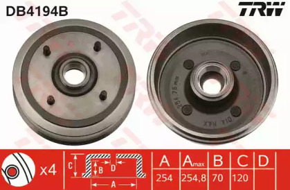 Тормозный барабан TRW DB4194B