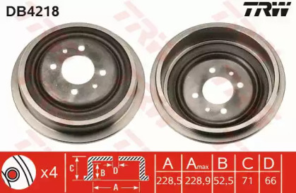 Тормозный барабан TRW DB4218