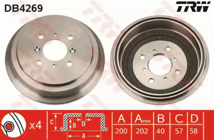 Тормозный барабан TRW DB4269