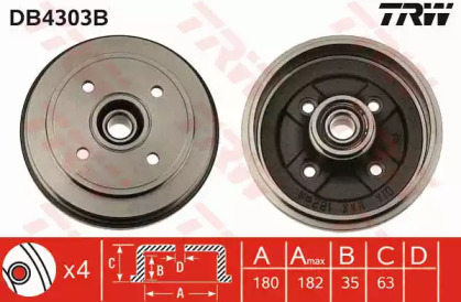 Тормозный барабан TRW DB4303B