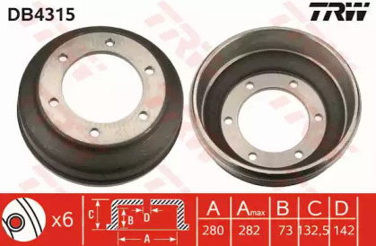 Тормозный барабан TRW DB4315