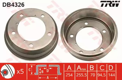 Тормозный барабан TRW DB4326