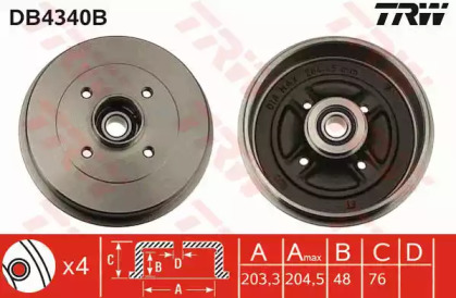 Тормозный барабан TRW DB4340B