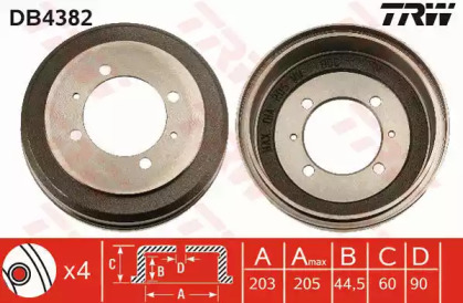 Тормозный барабан TRW DB4382
