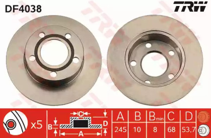 Тормозной диск TRW DF4038