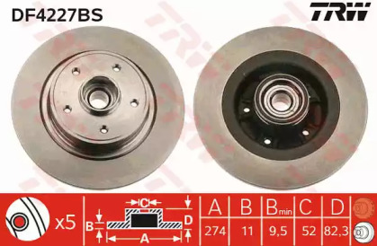 Тормозной диск TRW DF4227BS