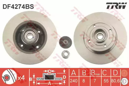 Тормозной диск TRW DF4274BS