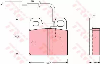 Комплект тормозных колодок TRW GDB1250