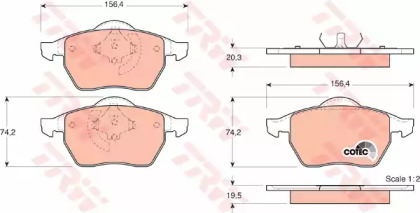 Комплект тормозных колодок TRW GDB1376