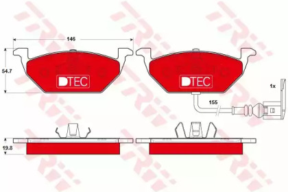 Комплект тормозных колодок TRW GDB1386DTE