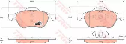 Комплект тормозных колодок TRW GDB1540