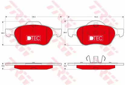 Комплект тормозных колодок TRW GDB1540DTE