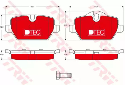 Комплект тормозных колодок TRW GDB1612DTE