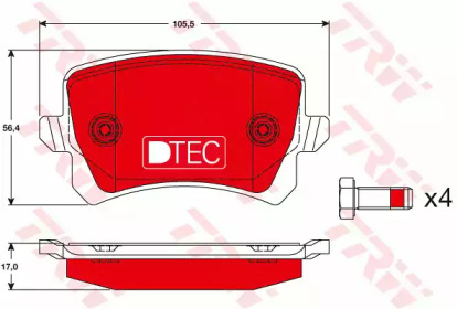 Комплект тормозных колодок TRW GDB1763DTE