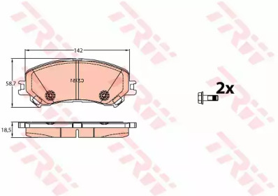 Комплект тормозных колодок TRW GDB2152