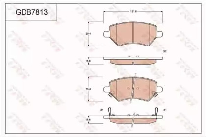 Комплект тормозных колодок TRW GDB7813