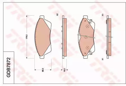 Комплект тормозных колодок TRW GDB7872