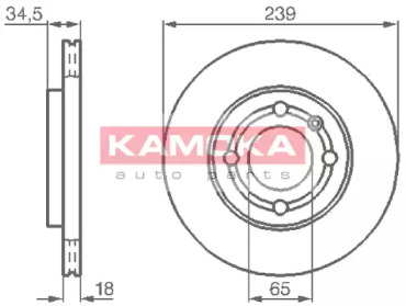 Тормозной диск KAMOKA 1031624