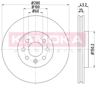 Тормозной диск KAMOKA 103258