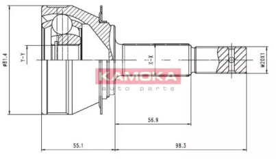 Шарнирный комплект KAMOKA 6136