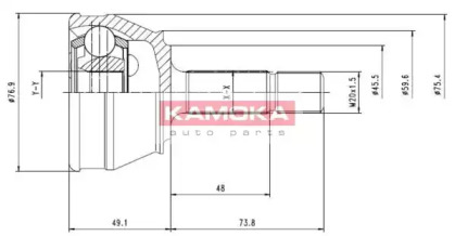 Шарнирный комплект KAMOKA 6178