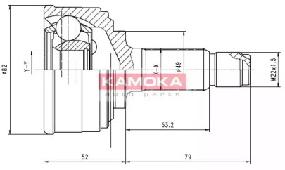 Шарнирный комплект KAMOKA 6212