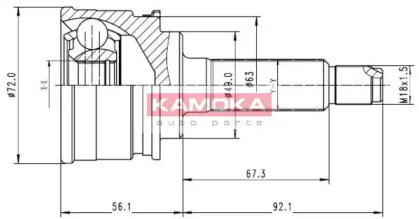 Шарнирный комплект KAMOKA 6562