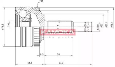 Шарнирный комплект KAMOKA 6718