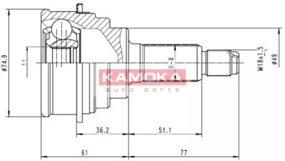 Шарнирный комплект KAMOKA 6836