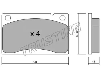 Комплект тормозных колодок TRUSTING 006.0