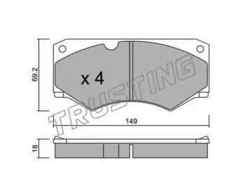 Комплект тормозных колодок TRUSTING 016.4