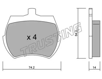 Комплект тормозных колодок TRUSTING 021.0