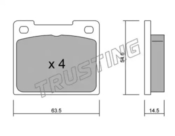Комплект тормозных колодок TRUSTING 022.0