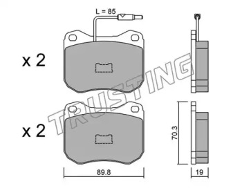 Комплект тормозных колодок TRUSTING 023.0