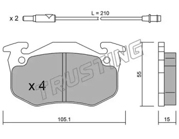 Комплект тормозных колодок TRUSTING 038.2