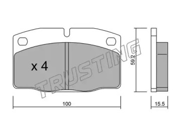 Комплект тормозных колодок TRUSTING 046.0