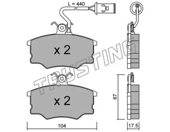 Комплект тормозных колодок TRUSTING 055.1