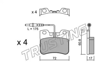 Комплект тормозных колодок TRUSTING 062.0