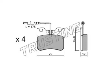 Комплект тормозных колодок TRUSTING 062.1
