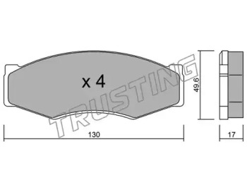 Комплект тормозных колодок TRUSTING 068.0