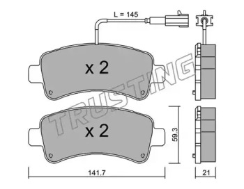 Комплект тормозных колодок TRUSTING 1057.0