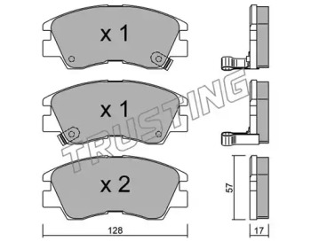 Комплект тормозных колодок TRUSTING 117.0